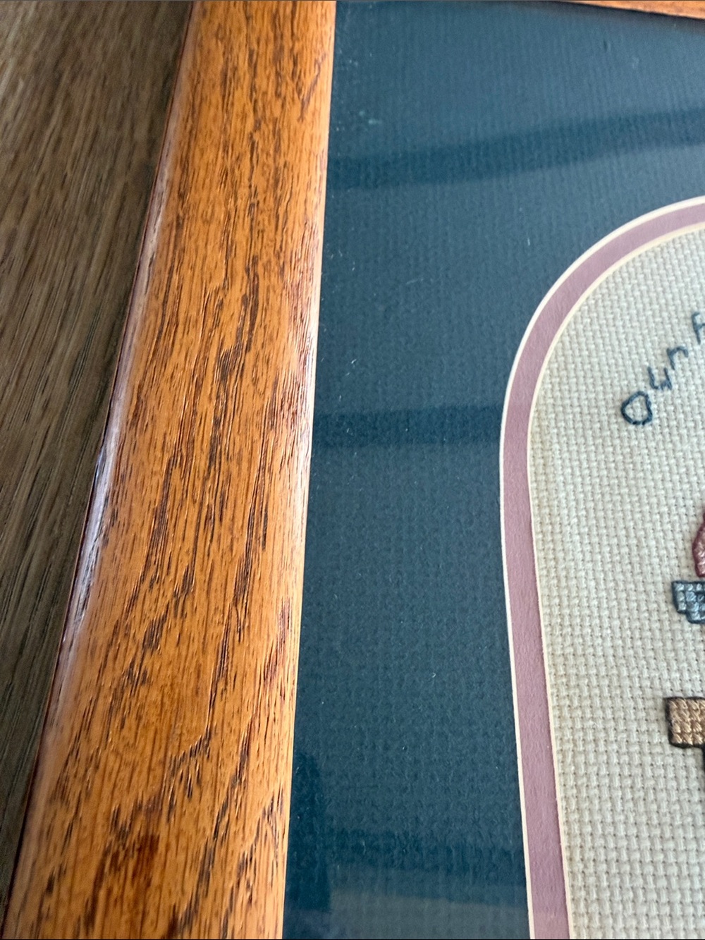 Vintage 1991 Framed Needlepoint Hand-Embroidered Sampler - Homespun Love - Picture 3 of 8